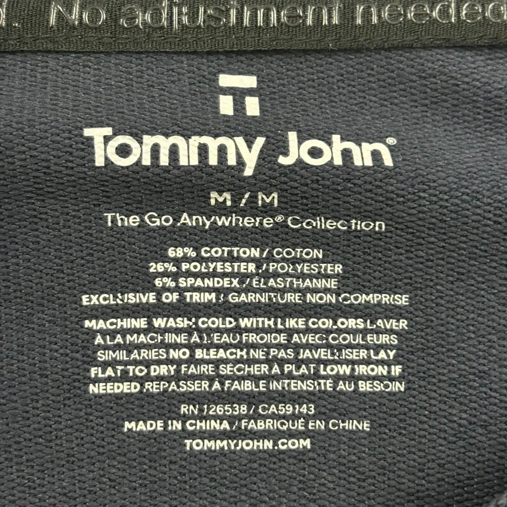 Tommy John Go Anywhere Hoodie Sweatshirt Mens M‎ Blue Colorblock Cotton Blend